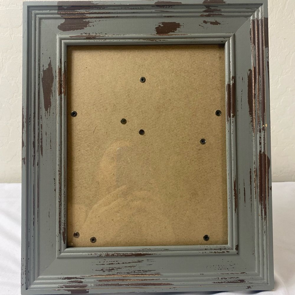 Distressed Gray and Brown Picture Frame